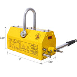 Permanent Magnetic Lifting with Release 4400lbs/2000kg Heavy Duty Magnet 2.5 Safety Factor Neodymium & Steel - Fab Heavy Parts