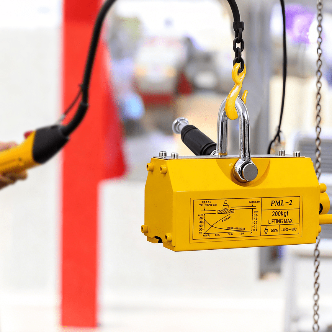 Permanent Magnetic Lifting with Release 440lbs/200kg Heavy Duty Magnet 2.5 Safety Factor Neodymium & Steel - Fab Heavy Parts