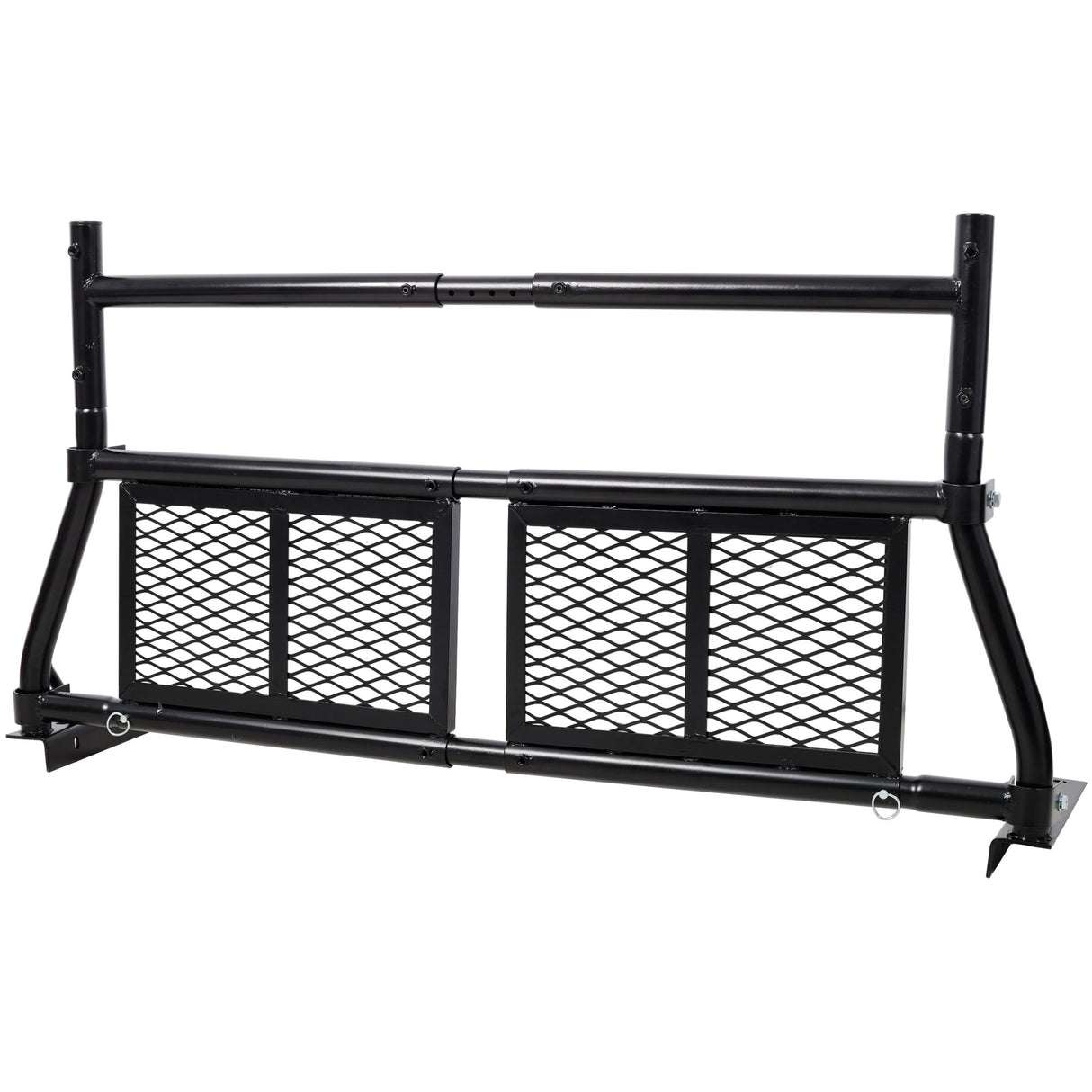 Pickup Truck Headache Rack Adjustable Steel Truck Back Rack Mesh Window Protector Head Frame Bed - Black - Fab Heavy Parts