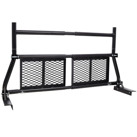 Pickup Truck Headache Rack Adjustable Steel Truck Back Rack Mesh Window Protector Head Frame Bed - Black - Fab Heavy Parts