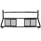Pickup Truck Headache Rack Adjustable Steel Truck Back Rack Mesh Window Protector Head Frame Bed - Black - Fab Heavy Parts