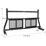 Pickup Truck Headache Rack Adjustable Steel Truck Back Rack Mesh Window Protector Head Frame Bed - Black - Fab Heavy Parts