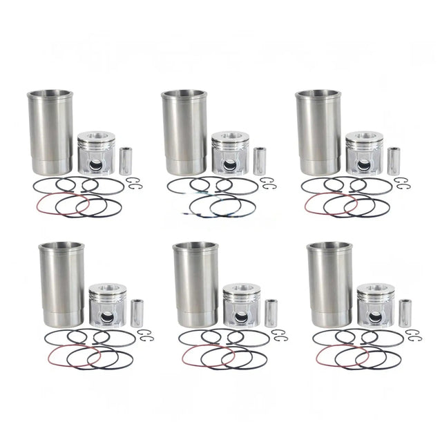 Piston Liner Kit RE65966 for John Deere Engine 4045 4.5L Dozer 450H 550H 650H Tractor 5415H 550H 5715HC 5415 5615 5715 - Fab Heavy Parts