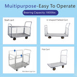 Platform Truck with Cage 6 - in - 1 Platform Hand Truck with 6" Casters Removable Side Swivel Wheel 1800lbs Capacity - Fab Heavy Parts