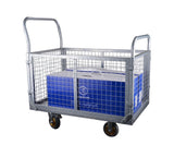 Platform Truck with Cage 6 - in - 1 Platform Hand Truck with 6" Casters Removable Side Swivel Wheel 1800lbs Capacity - Fab Heavy Parts