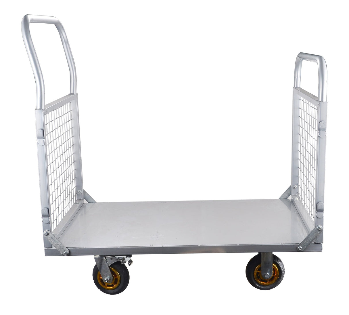 Platform Truck with Cage 6 - in - 1 Platform Hand Truck with 6" Casters Removable Side Swivel Wheel 1800lbs Capacity - Fab Heavy Parts