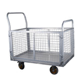 Platform Truck with Cage 6 - in - 1 Platform Hand Truck with 6" Casters Removable Side Swivel Wheel 1800lbs Capacity - Fab Heavy Parts