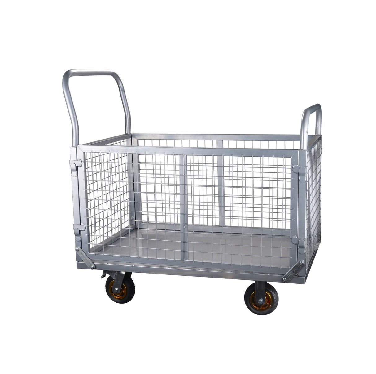 Platform Truck with Cage 6 - in - 1 Platform Hand Truck with 6" Casters Removable Side Swivel Wheel 1800lbs Capacity - Fab Heavy Parts