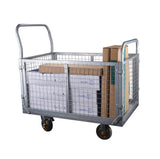 Platform Truck with Cage 6 - in - 1 Platform Hand Truck with 6" Casters Removable Side Swivel Wheel 1800lbs Capacity - Fab Heavy Parts