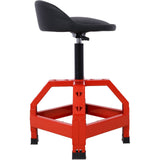 Pneumatic 360 Degree Swivel Stool Creeper Seat Heavy Duty 300 lbs Capacity - Red - Fab Heavy Parts