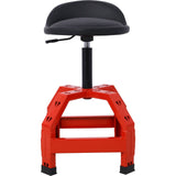 Pneumatic 360 Degree Swivel Stool Creeper Seat Heavy Duty 300 lbs Capacity - Red - Fab Heavy Parts