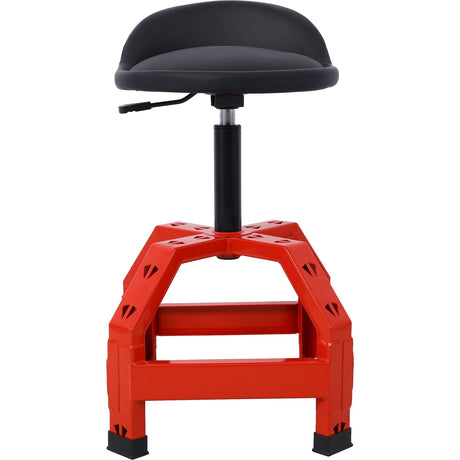 Pneumatic 360 Degree Swivel Stool Creeper Seat Heavy Duty 300 lbs Capacity - Red - Fab Heavy Parts
