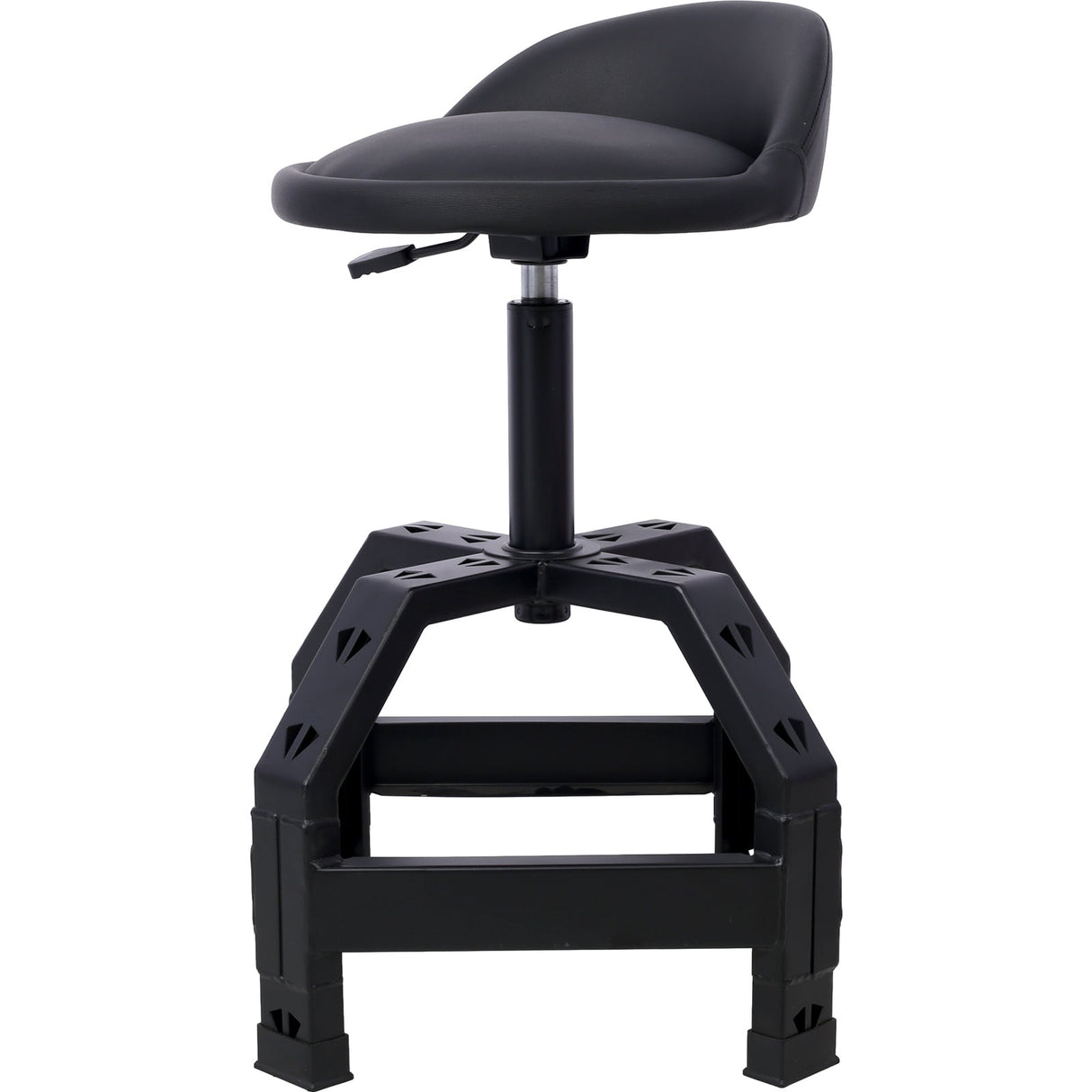 Pneumatic 360 Degree Swivel Stool Mechanics Rolling Creeper Seat Heavy Duty Black 300 lbs Capacity - Fab Heavy Parts