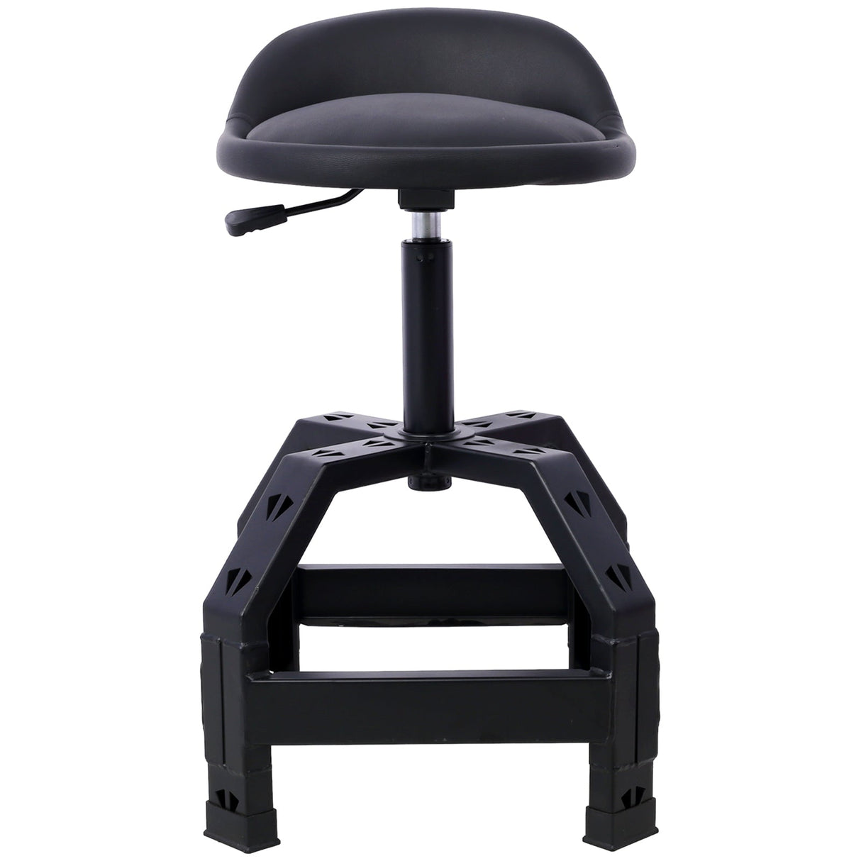 Pneumatic 360 Degree Swivel Stool Mechanics Rolling Creeper Seat Heavy Duty Black 300 lbs Capacity - Fab Heavy Parts