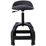Pneumatic 360 Degree Swivel Stool Mechanics Rolling Creeper Seat Heavy Duty Black 300 lbs Capacity - Fab Heavy Parts