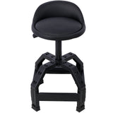 Pneumatic 360 Degree Swivel Stool Mechanics Rolling Creeper Seat Heavy Duty Black 300 lbs Capacity - Fab Heavy Parts