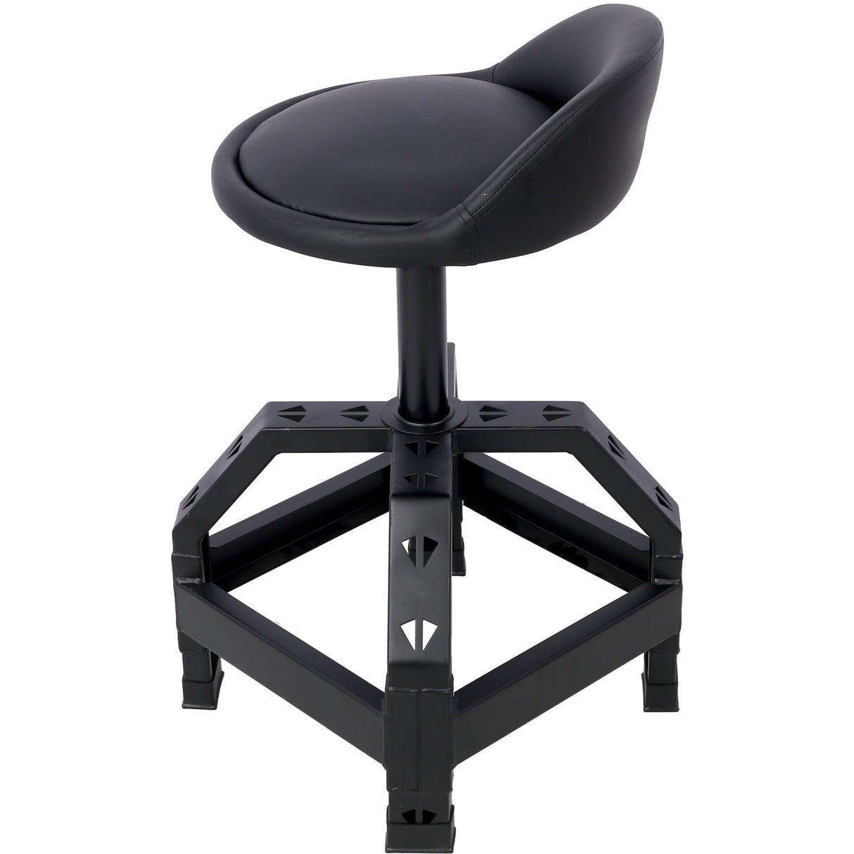 Pneumatic 360 Degree Swivel Stool Mechanics Rolling Creeper Seat Heavy Duty Black 300 lbs Capacity - Fab Heavy Parts