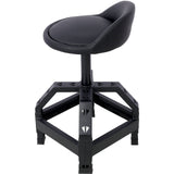Pneumatic 360 Degree Swivel Stool Mechanics Rolling Creeper Seat Heavy Duty Black 300 lbs Capacity - Fab Heavy Parts