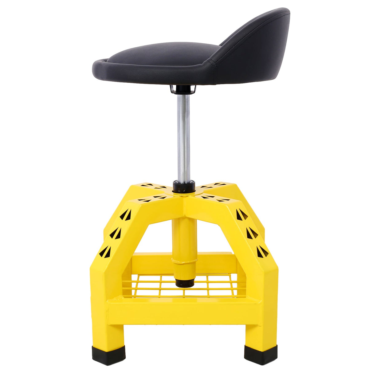 Pneumatic 360 Degree Swivel Stool Mechanics Rolling Creeper Seat Heavy Duty Shop with Casters Yellow 300 lbs Capacity - Fab Heavy Parts