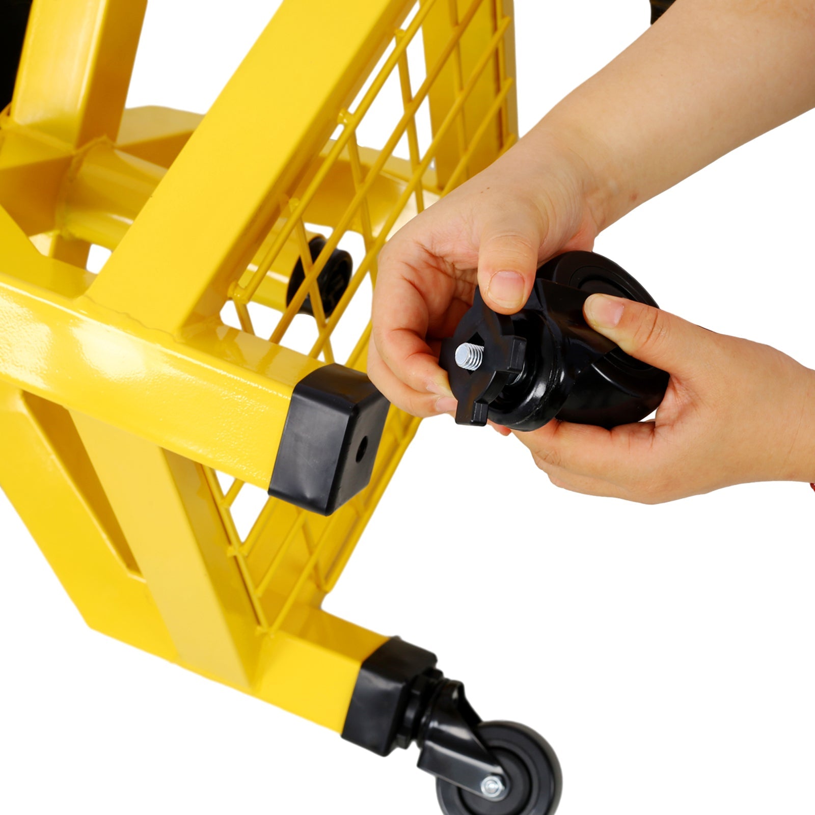 Pneumatic 360 Degree Swivel Stool Mechanics Rolling Creeper Seat Heavy Duty Shop with Casters Yellow 300 lbs Capacity - Fab Heavy Parts