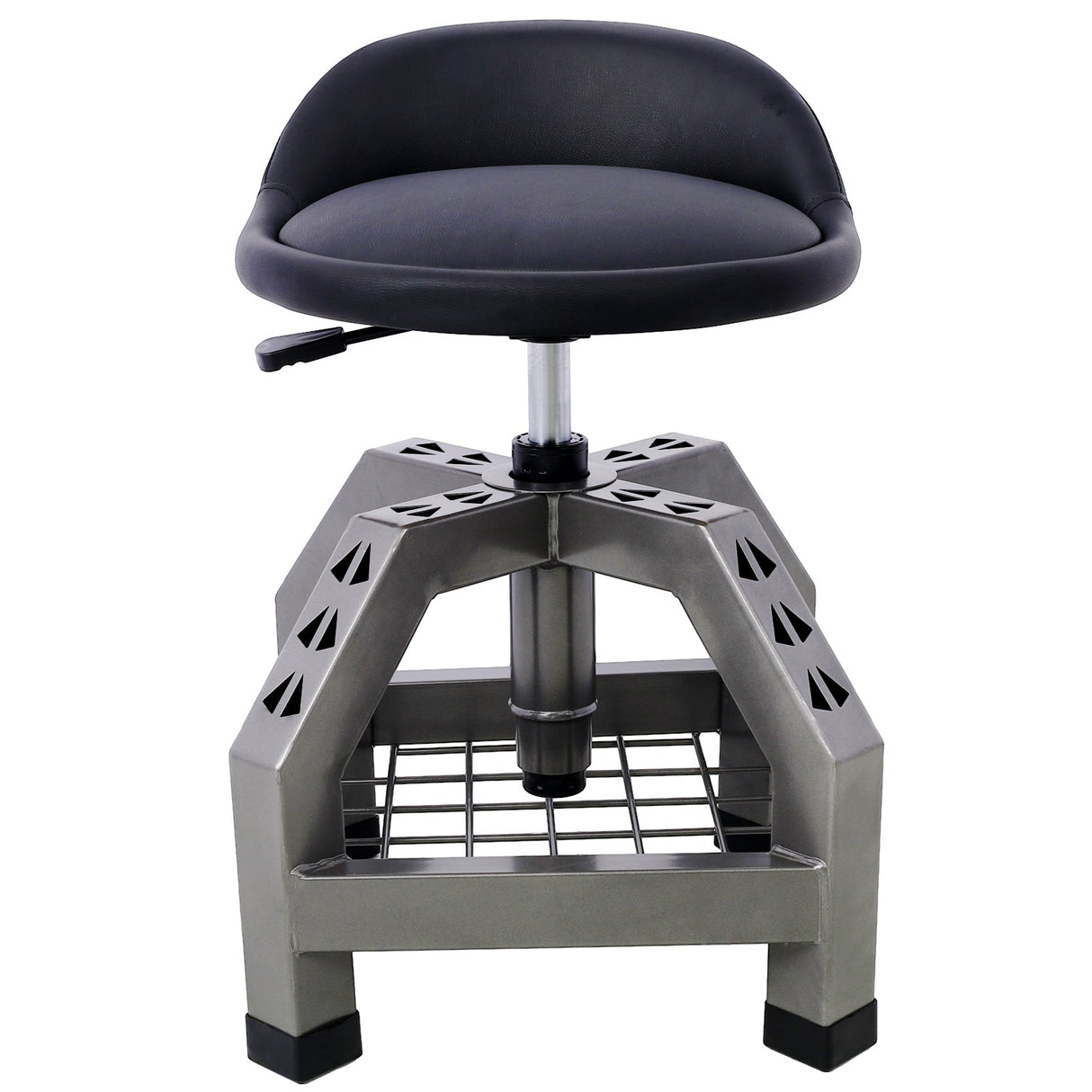 Pneumatic 360 Degree Swivel Stool Mechanics Rolling Creeper Seat Heavy Duty with Casters 300 Lbs Capacity - Gray - Fab Heavy Parts