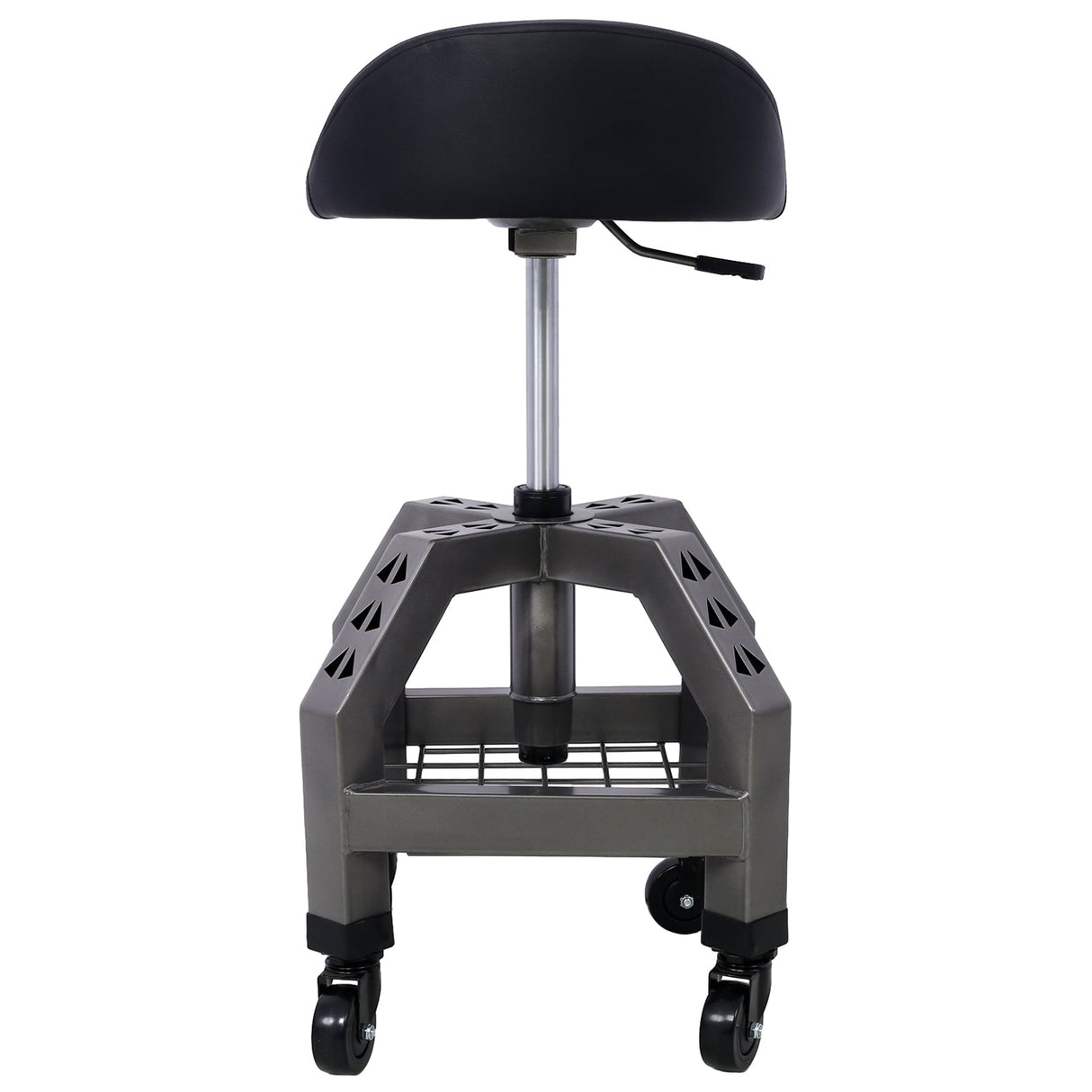 Pneumatic 360 Degree Swivel Stool Mechanics Rolling Creeper Seat Heavy Duty with Casters 300 Lbs Capacity - Gray - Fab Heavy Parts