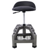 Pneumatic 360 Degree Swivel Stool Mechanics Rolling Creeper Seat Heavy Duty with Casters 300 Lbs Capacity - Gray - Fab Heavy Parts