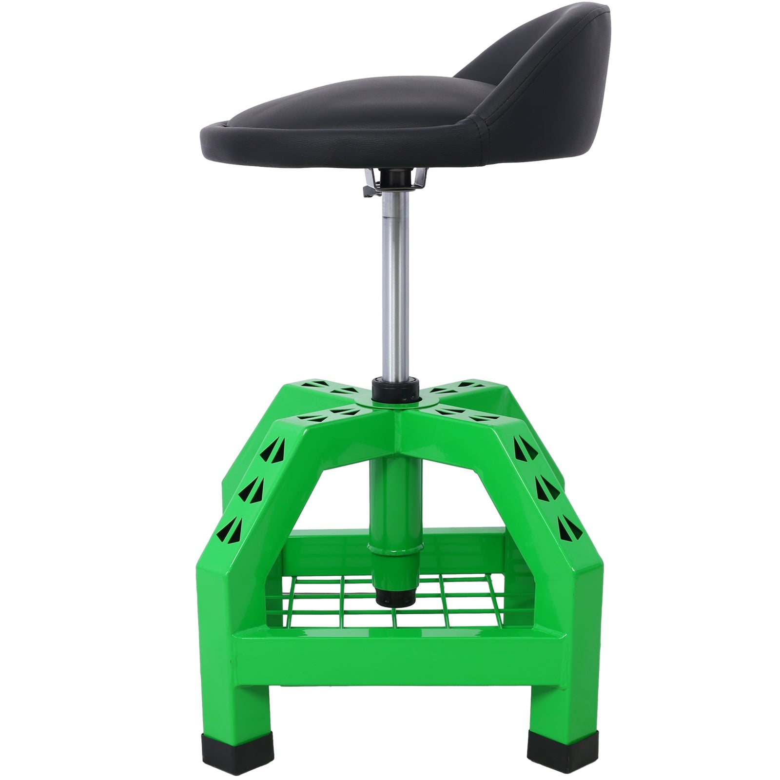 Pneumatic 360 Degree Swivel Stool Rolling Creeper Seat Heavy Duty with Casters 300 lbs Capacity - Green - Fab Heavy Parts
