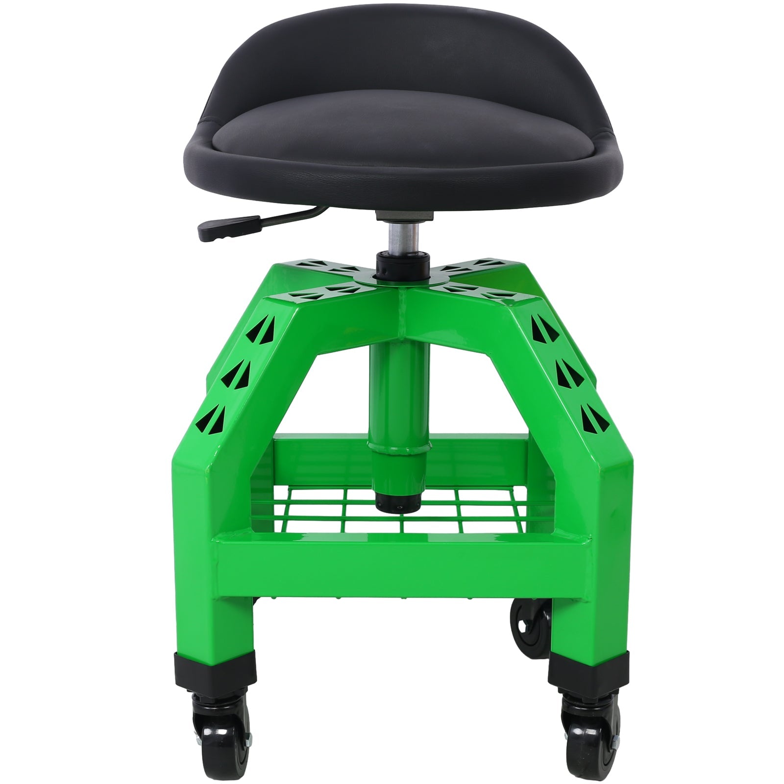 Pneumatic 360 Degree Swivel Stool Rolling Creeper Seat Heavy Duty with Casters 300 lbs Capacity - Green - Fab Heavy Parts