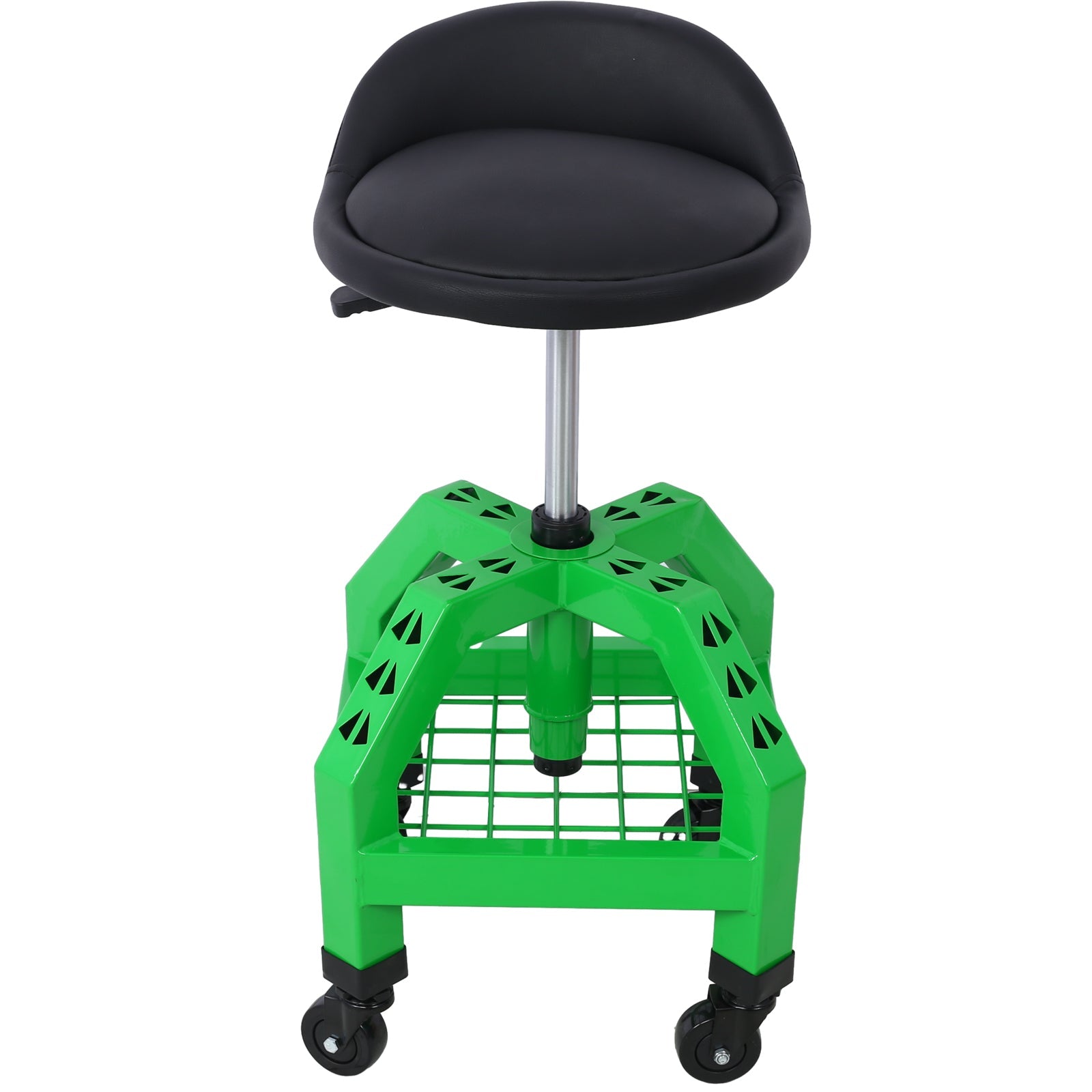 Pneumatic 360 Degree Swivel Stool Rolling Creeper Seat Heavy Duty with Casters 300 lbs Capacity - Green - Fab Heavy Parts