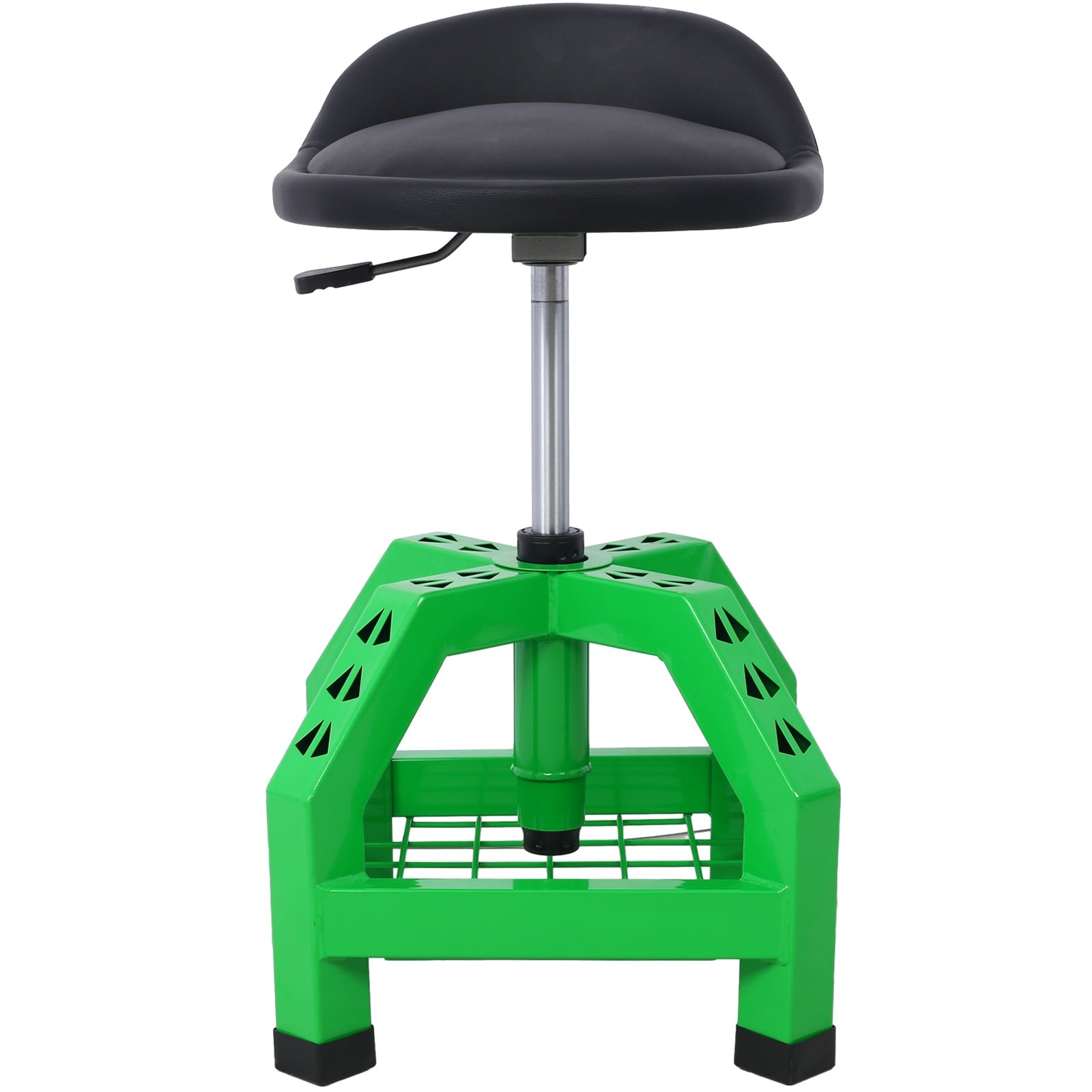 Pneumatic 360 Degree Swivel Stool Rolling Creeper Seat Heavy Duty with Casters 300 lbs Capacity - Green - Fab Heavy Parts