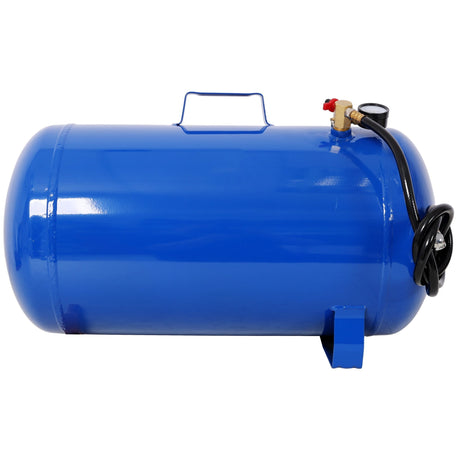 Portable 11 Gallon Air Tank Lightweight Durable Air Compressor Tank with Pressure Gauge Safety Valve and 47 Inch Hose for Easy Tool Connection - Blue - Fab Heavy Parts