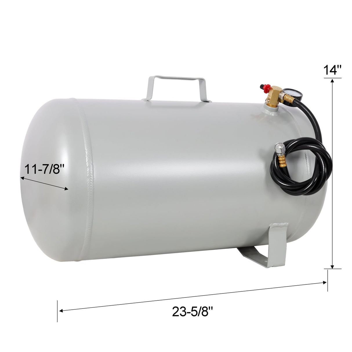 Portable 11 Gallon Aluminum Air Tank Lightweight Durable Air Compressor Tank with Pressure Gauge Safety Valve and 47 Inch Hose - Fab Heavy Parts