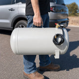 Portable 11 Gallon Aluminum Air Tank Lightweight Durable Air Compressor Tank with Pressure Gauge Safety Valve and 47 Inch Hose - Fab Heavy Parts