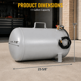 Portable 11 Gallon Aluminum Air Tank Lightweight Durable Air Compressor Tank with Pressure Gauge Safety Valve and 47 Inch Hose - Fab Heavy Parts
