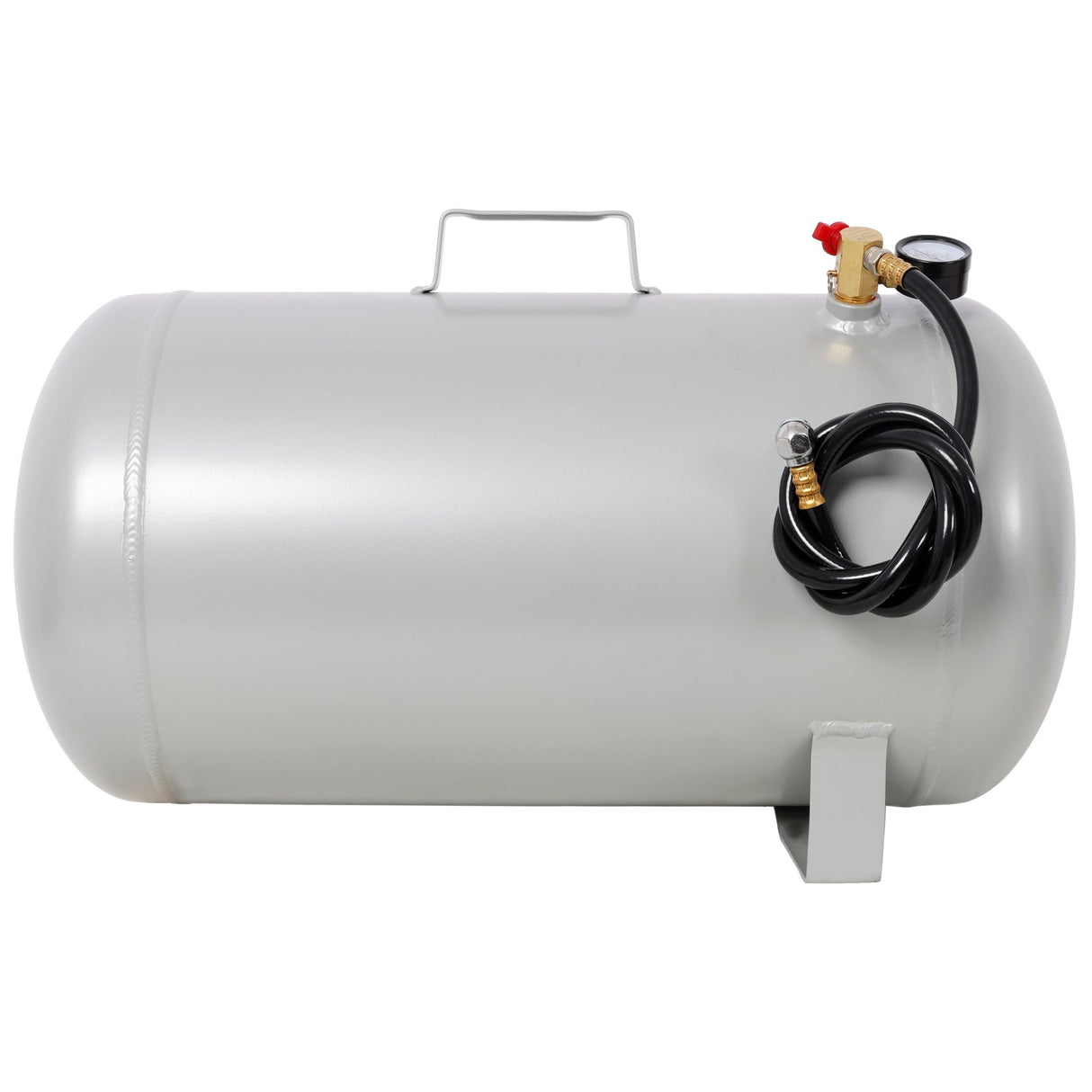 Portable 11 Gallon Aluminum Air Tank Lightweight Durable Air Compressor Tank with Pressure Gauge Safety Valve and 47 Inch Hose - Fab Heavy Parts
