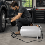 Portable 11 Gallon Aluminum Air Tank Lightweight Durable Air Compressor Tank with Pressure Gauge Safety Valve and 47 Inch Hose - Fab Heavy Parts