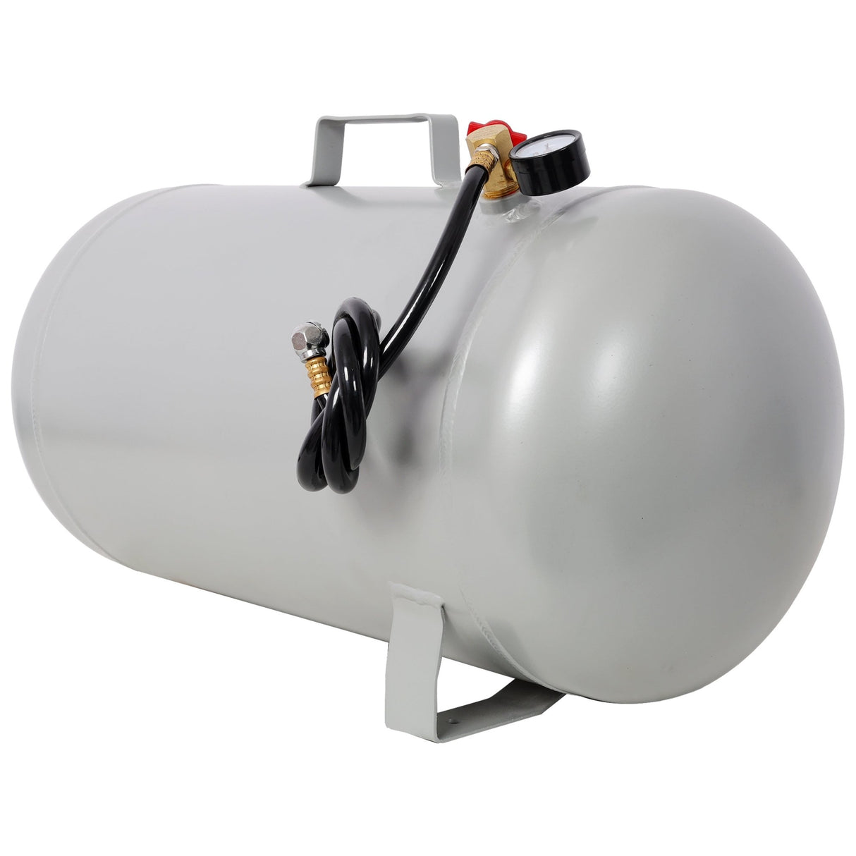 Portable 11 Gallon Aluminum Air Tank Lightweight Durable Air Compressor Tank with Pressure Gauge Safety Valve and 47 Inch Hose - Fab Heavy Parts