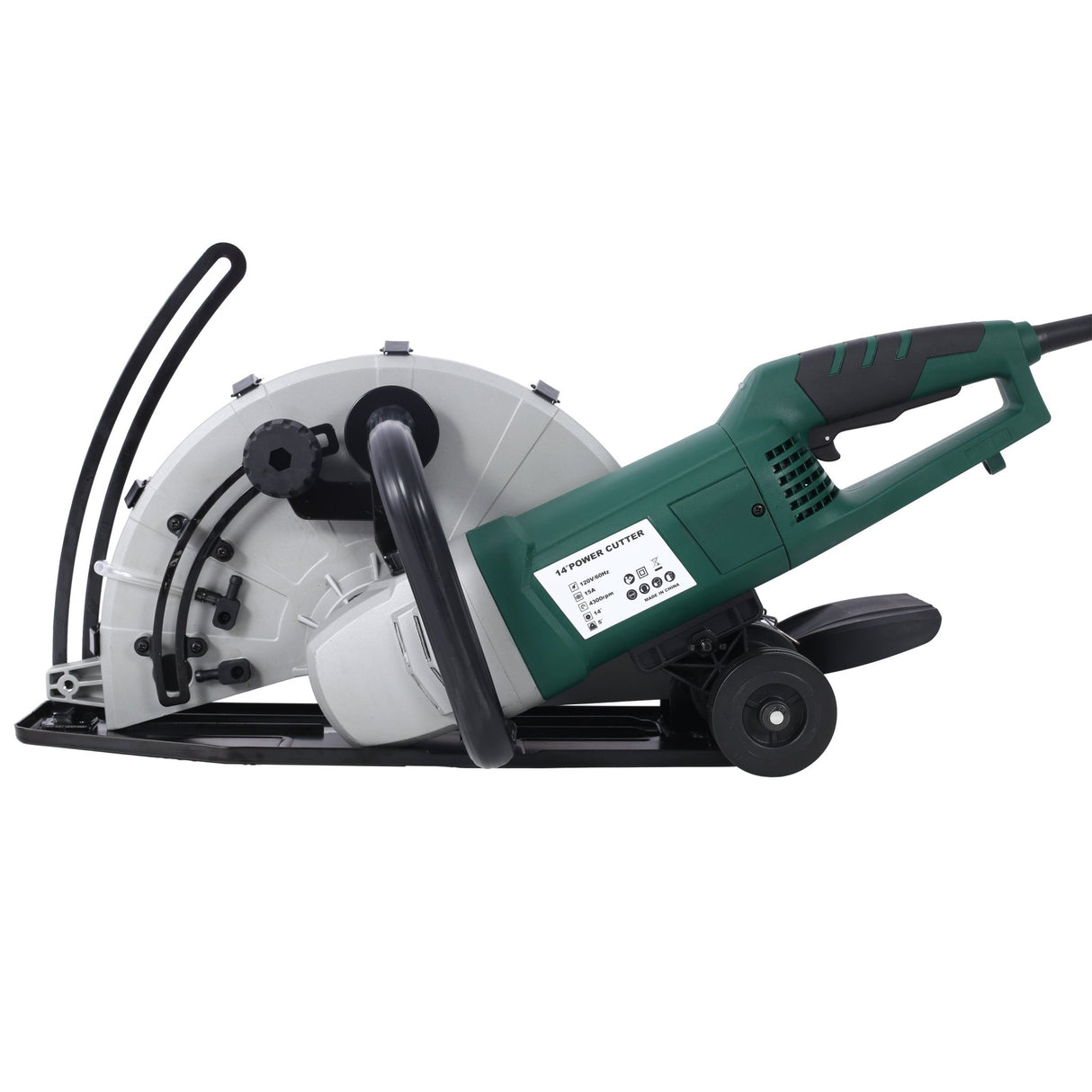 Portable 14" Wet/Dry Electric Corded Circular Concrete Saw/Power Angle Cutter 2600W w/Water Line & Guide Roller With Blade ETL Certificate - Fab Heavy Parts