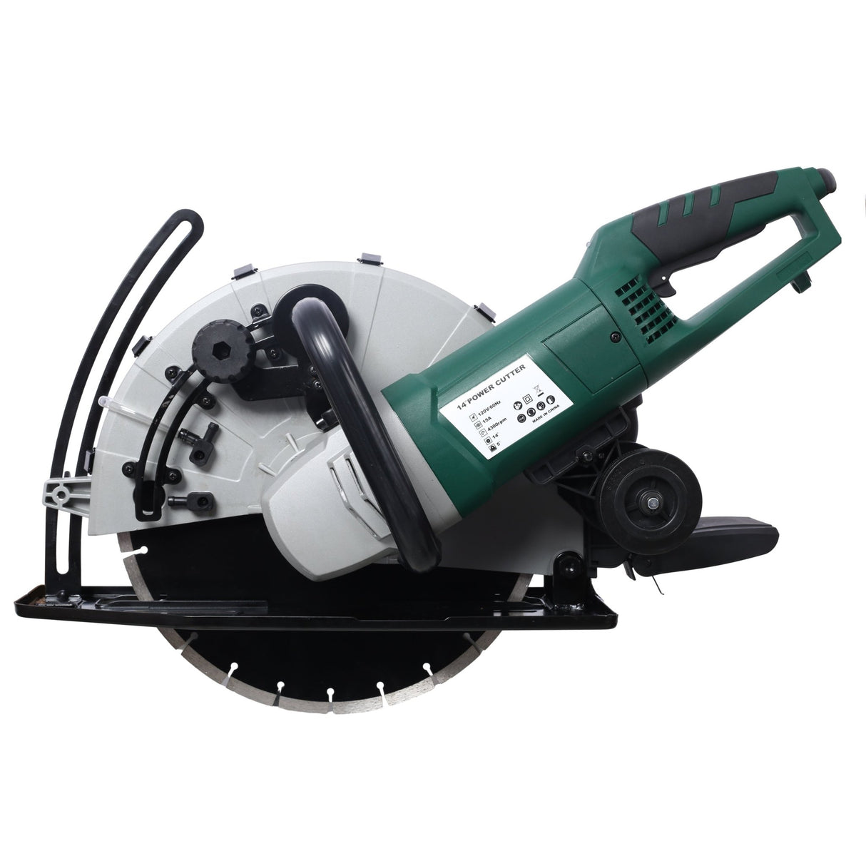 Portable 14" Wet/Dry Electric Corded Circular Concrete Saw/Power Angle Cutter 2600W w/Water Line & Guide Roller With Blade ETL Certificate - Fab Heavy Parts