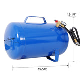 Portable 7 Gallon Air Tank Lightweight Durable Air Compressor Tank with Pressure Gauge Safety Valve and 47 Inch Hose - Blue - Fab Heavy Parts