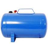 Portable 7 Gallon Air Tank Lightweight Durable Air Compressor Tank with Pressure Gauge Safety Valve and 47 Inch Hose - Blue - Fab Heavy Parts