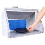 Portable Airbrush Paint Spray Booth Kit Pro Set with Turn Table Powerful Fan LED Spray Booth + Hose Dual Fans - Fab Heavy Parts