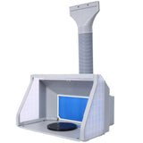 Portable Airbrush Paint Spray Booth Kit Pro Set with Turn Table Powerful Fan LED Spray Booth + Hose Dual Fans - Fab Heavy Parts