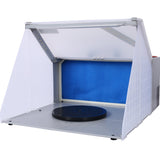 Portable Airbrush Spray Booth with 3 LED Lights Extra Replaceable Filter Pad Turn Table and 6ft Exhaust Extension Hose - Fab Heavy Parts