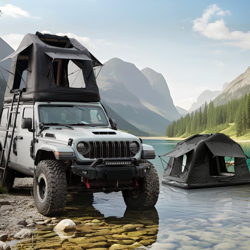 Portable Amphibious Inflatable Tent For Camping Foldable Offroad Roof Top Floating Tent (With Ladder) - Fab Heavy Parts