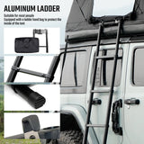 Portable Folding Aluminium Telescopic Ladder Non - Slip Extension Telescoping Ladder with Hooks - Fab Heavy Parts