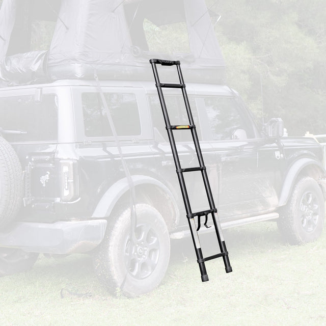Portable Folding Aluminium Telescopic Ladder Non - Slip Extension Telescoping Ladder with Hooks - Fab Heavy Parts