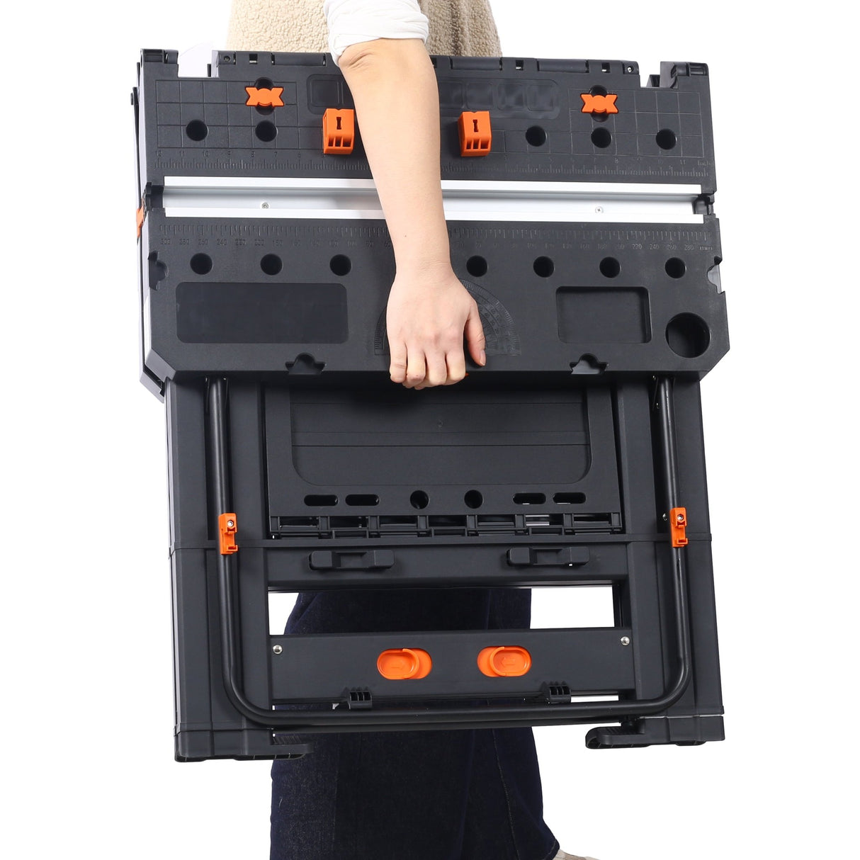 Portable Folding Work Table 2 - in - 1 Sawhorse and Workbench Large Load Capacity with 2 PCS Clamps - Fab Heavy Parts
