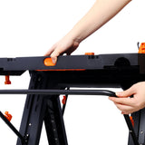 Portable Folding Work Table 2 - in - 1 Sawhorse and Workbench Large Load Capacity with 2 PCS Clamps - Fab Heavy Parts